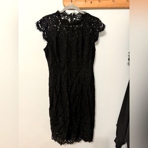 Black lace mini dress